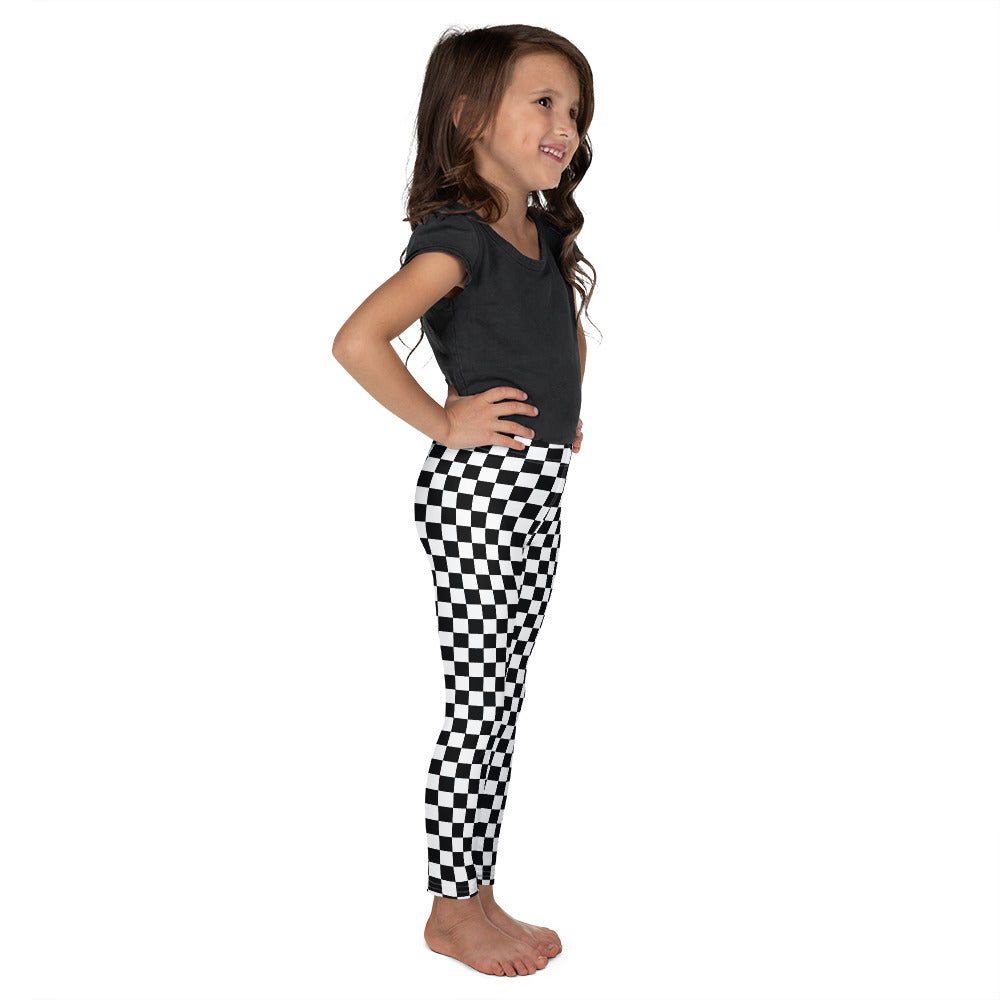 Checkered Kids Girls Leggings (2T-7), Black and White Check Toddler Children Cute Printed Yoga Pants Fun Tights Gift Starcove Fashion