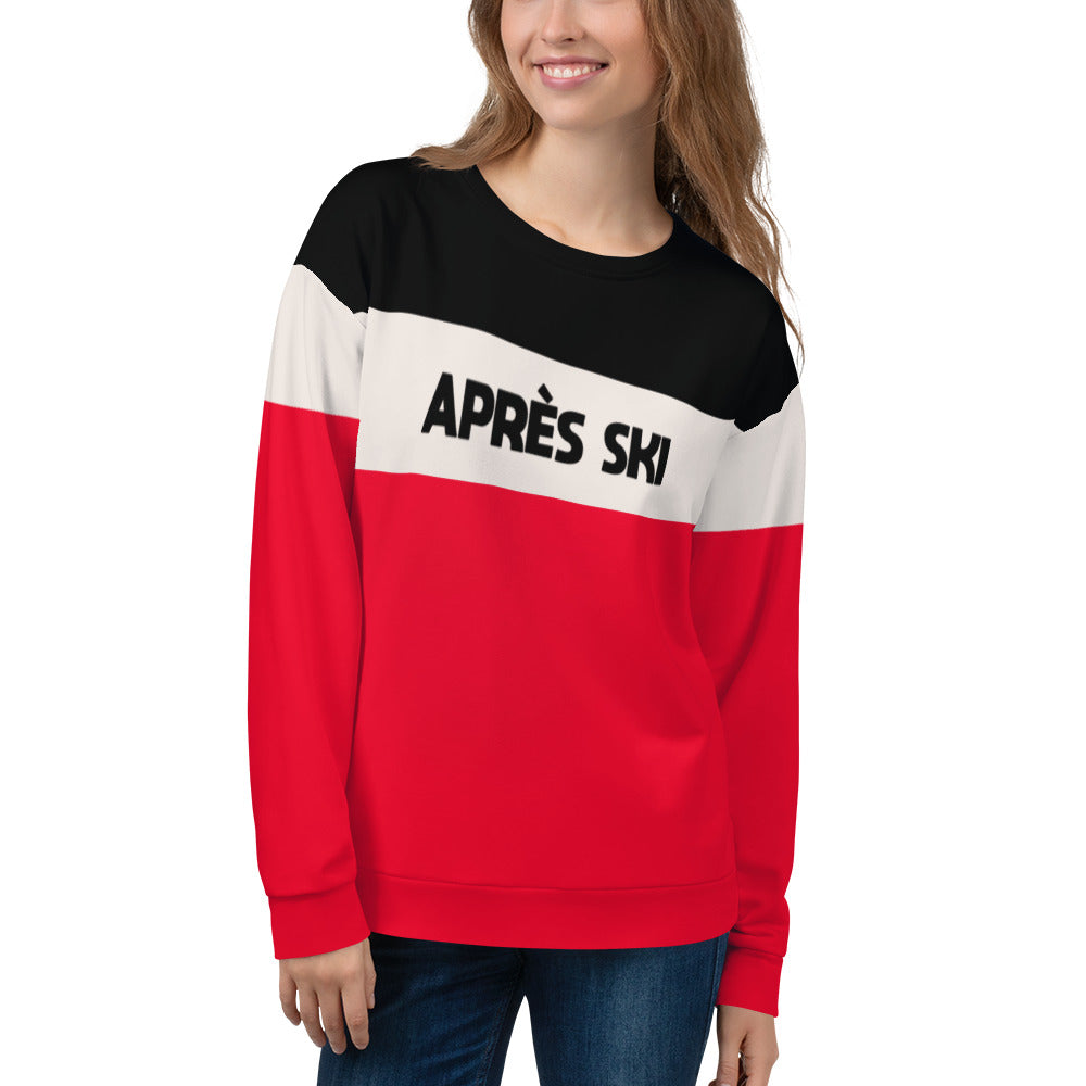 Apres ski sweater, Vintage Ski Sweatshirt Black Red Color Block Women ... Apres ski sweater, Vintage Ski Sweatshirt Black Red Color Block Women ...