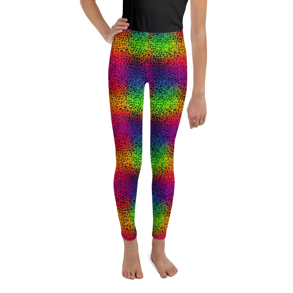 Rainbow Leopard Girls Leggings (8-20), Dots Cheetah Youth Teen Cute Pr –  Starcove Fashion