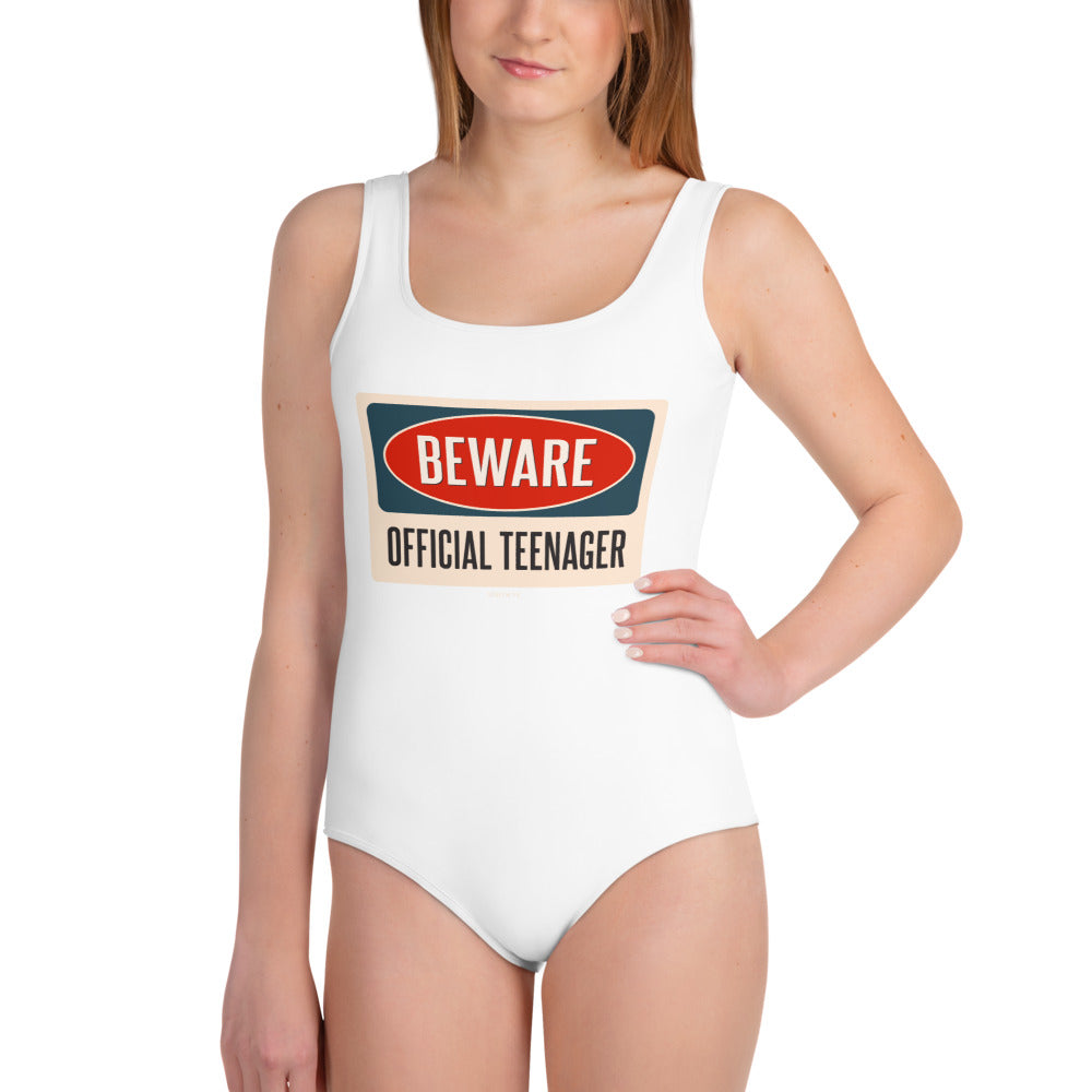 Official Teenager Youth Birthday Swimsuit, Beware 13 Years Old