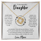 Daughter Necklace from Mom, Love Knot Message Card Mother Pendant Gold Finish Jewelry Birthday Christmas Gift Starcove Fashion