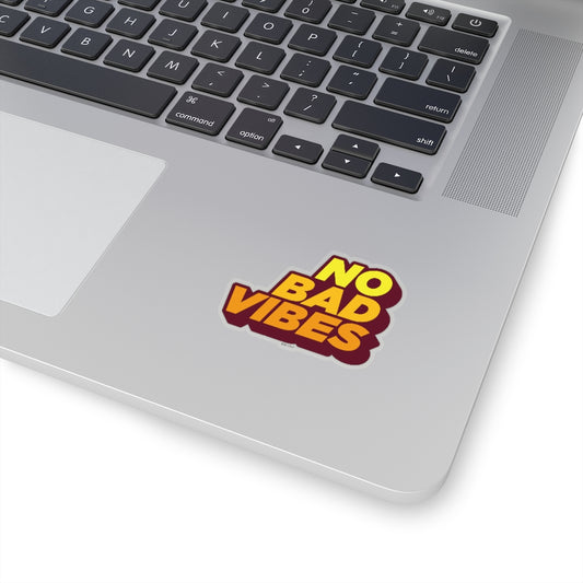 No Bad Vibes Sticker, Positive Inspiration Quote Laptop Decal Vinyl Cute Waterbottle Tumbler Car Bumper Aesthetic Die Cut Wall Mural Starcove Fashion