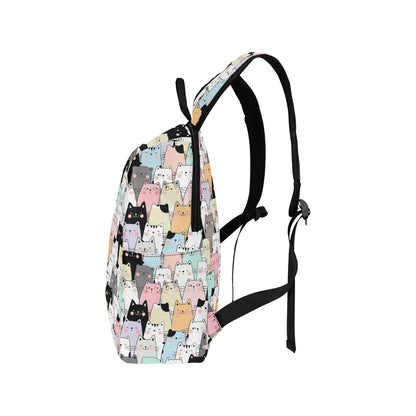 Cats Backpack, Kittens Men Women Kids Gift Him Her School College Cool Waterproof Side Pockets Laptop Aesthetic Bag