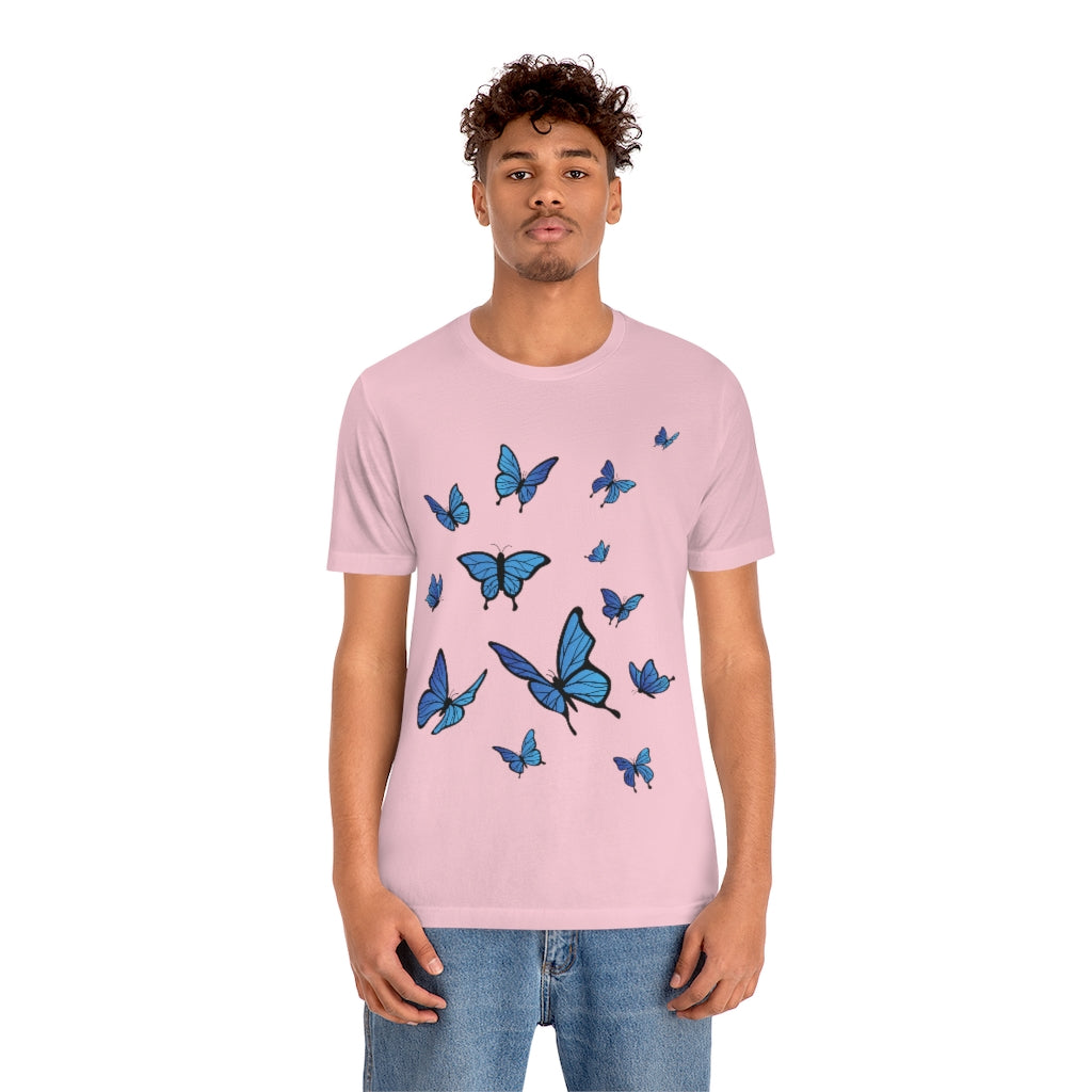 Blue Butterfly Tshirt, Monarch Nature Men Women Adult Aesthetic Graphic Crewneck Tee Shirt Top Starcove Fashion