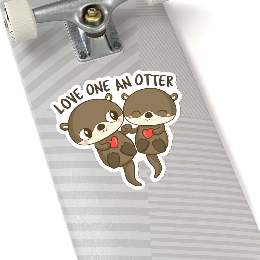 Love One An Otter Sticker, Cute Romantic Holding Hands Decal Vinyl Car Bumper Aesthetic Laptop Aesthetic Waterbottle Tumbler Computer Starcove Fashion