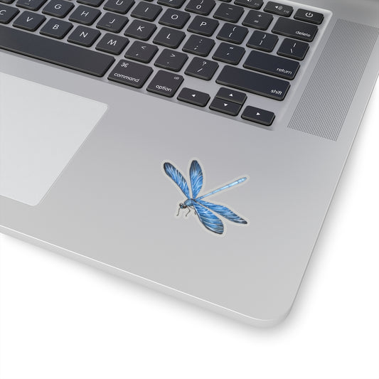 Blue Dragonfly Sticker, Watercolor Laptop Vinyl Cute Waterbottle Tumbler Car Bumper Aesthetic Label Wall Phone Macbook Mural Decal Die Cut Starcove Fashion
