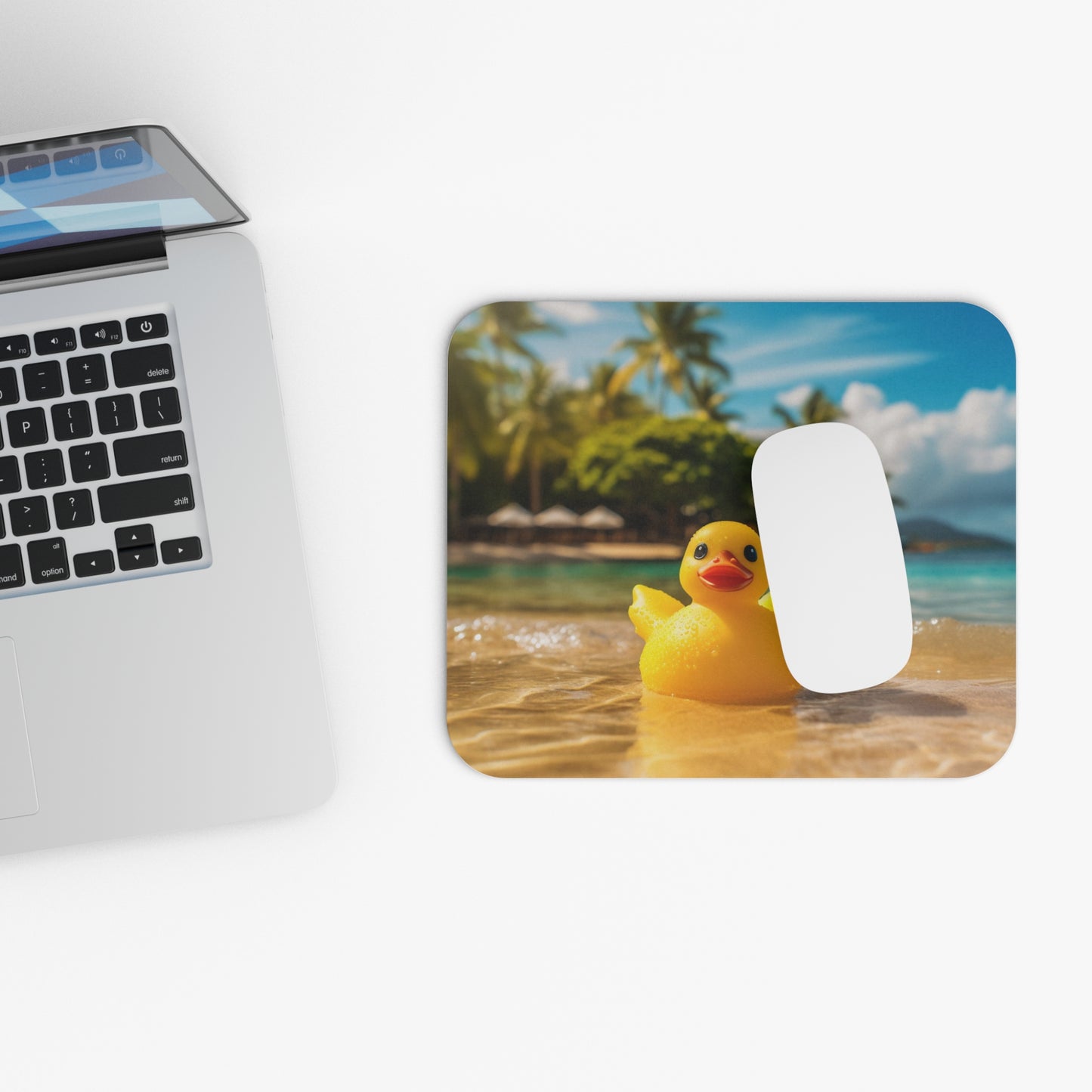 Yellow Rubber Duck Mouse Pad, Beach Computer Gaming Unique Desk Cool Decorative Aesthetic Design Square Mat Starcove Fashion
