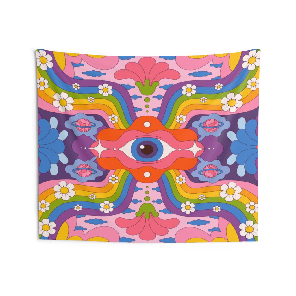 Psychedelic Eye Tapestry, Hippie Trippy Colorful Landscape Indoor Wall Art Hanging Tapestries Large Small Decor Home Dorm Room Gift Starcove Fashion