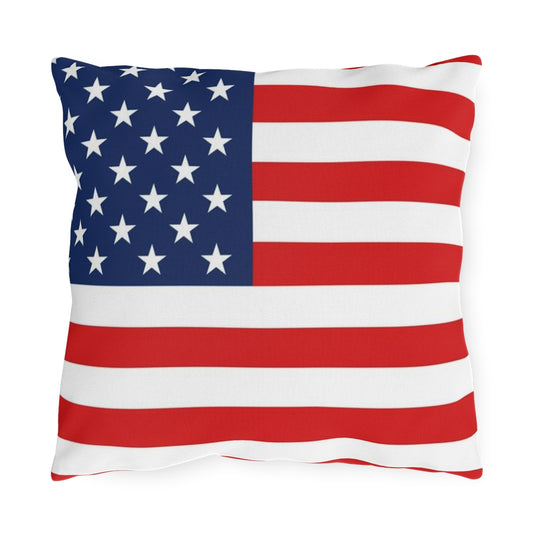 American Flag Outdoor Pillow Filled with Insert, Red White Blue USA 4th July Patriotic Memorial Square Throw Decorative Patio Porch Cushion Starcove Fashion