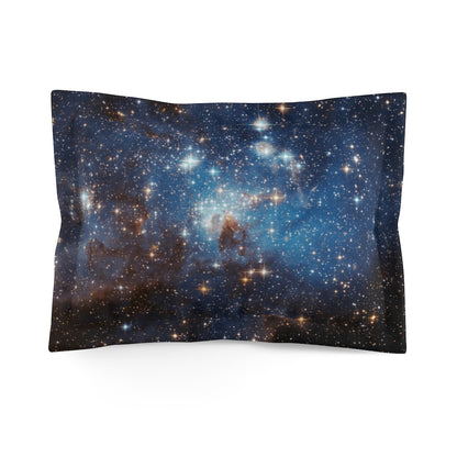 Galaxy Microfiber Pillow Sham, Matching Duvet Bed Cover Space Celestial Stars Constellation King Standard Unique Home Bedding Starcove Fashion