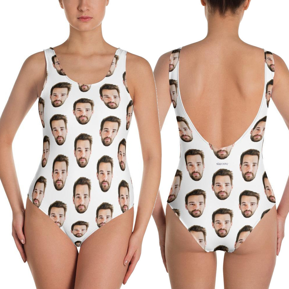 Custom Print Photo Faces Bathing Suit Women, Personalized One