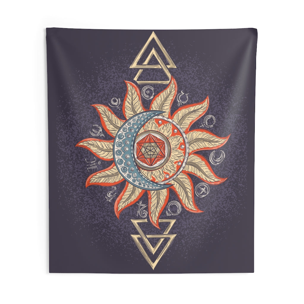 Sun Moon Tapestry, Purple Boho Hippie Astrology Yoga Meditation Mandala Indoor Wall Art Hanging Decor Home Dorm Room Gift Starcove Fashion