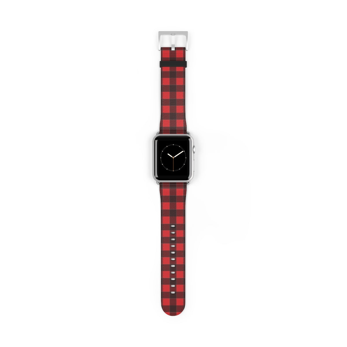 Buffalo Plaid Apple Watch Band, iWatch Red Black Check Lumberjack Checkered Vegan Leather 38mm 40mm 42mm 44mm size Series 1 2 3 4 5 6 SE Starcove Fashion