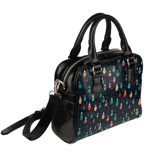 Christmas Lights Purse, Festive Holidays Xmas Pattern Cute Small Shoulder Zip Bag Vegan Leather Women Designer Handbag Crossbody Ladies - Starcove Fashion