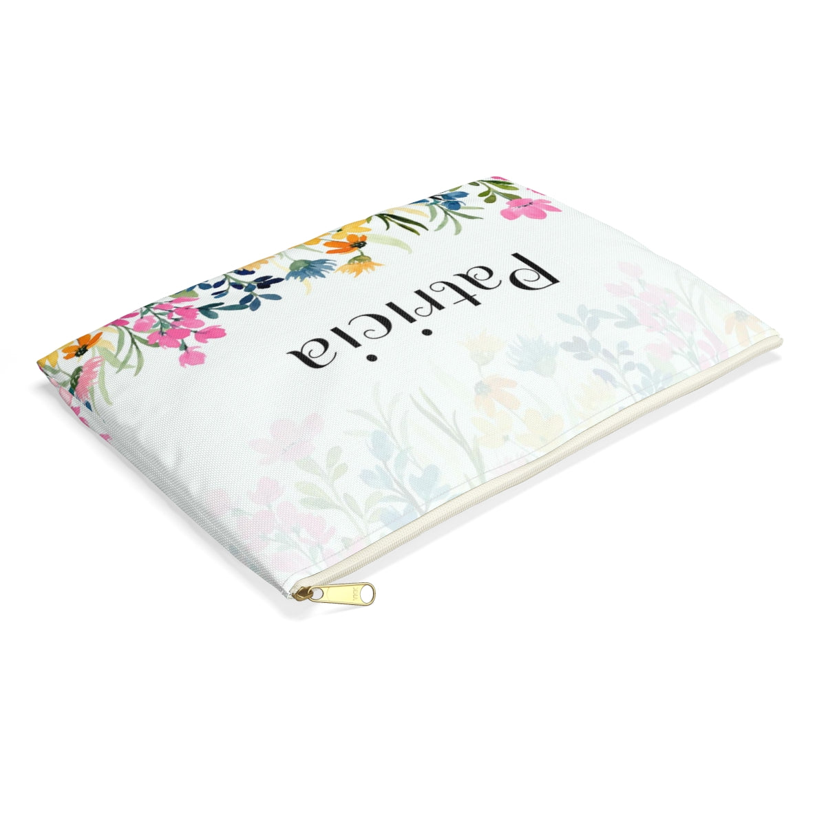 Custom Best Friend Gift, Wildflowers Makeup Bag Personalized Name Case Floral Monogram Zipper Travel Cosmetics Pouch Starcove Fashion