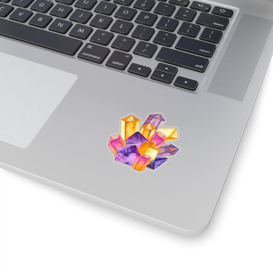 Colored Crystals Sticker, Watercolor Diamond Gem Cute Waterproof Decal Label Phone Macbook Small Large Cool Art Computer Starcove Fashion