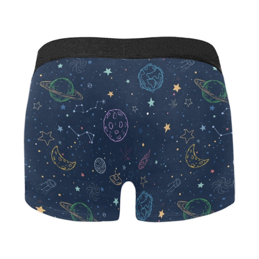 Planets Men Boxer Briefs, Stars Constellation Science Underwear Pouch Funny Sexy Anniversary For Him Honeymoon Birthday Plus Size Starcove Fashion
