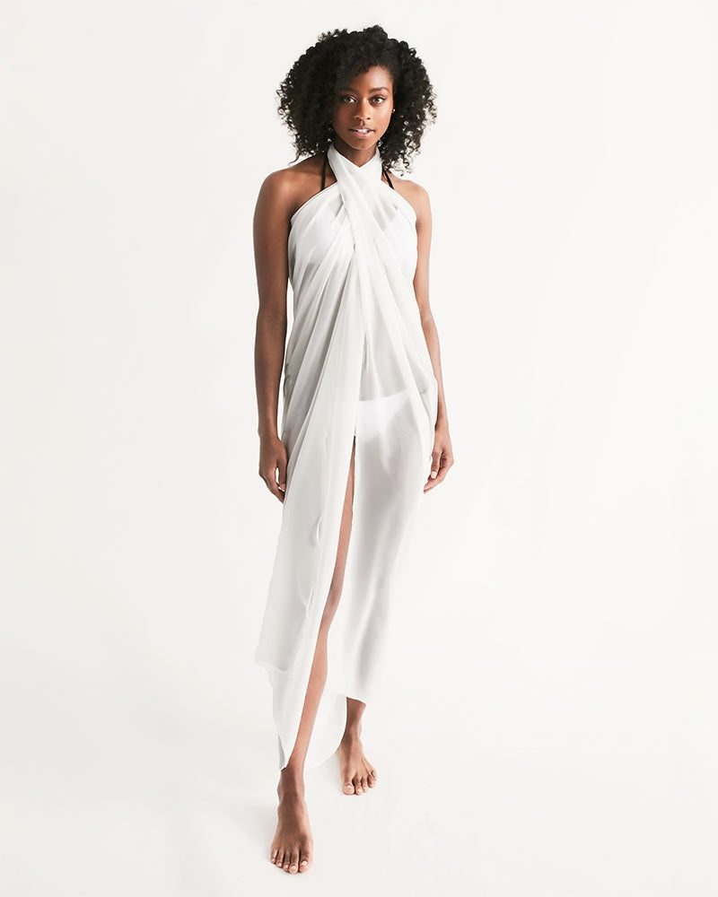 Summer White Swimsuit Cover Up Women, Wrap Front Sarong Bikini