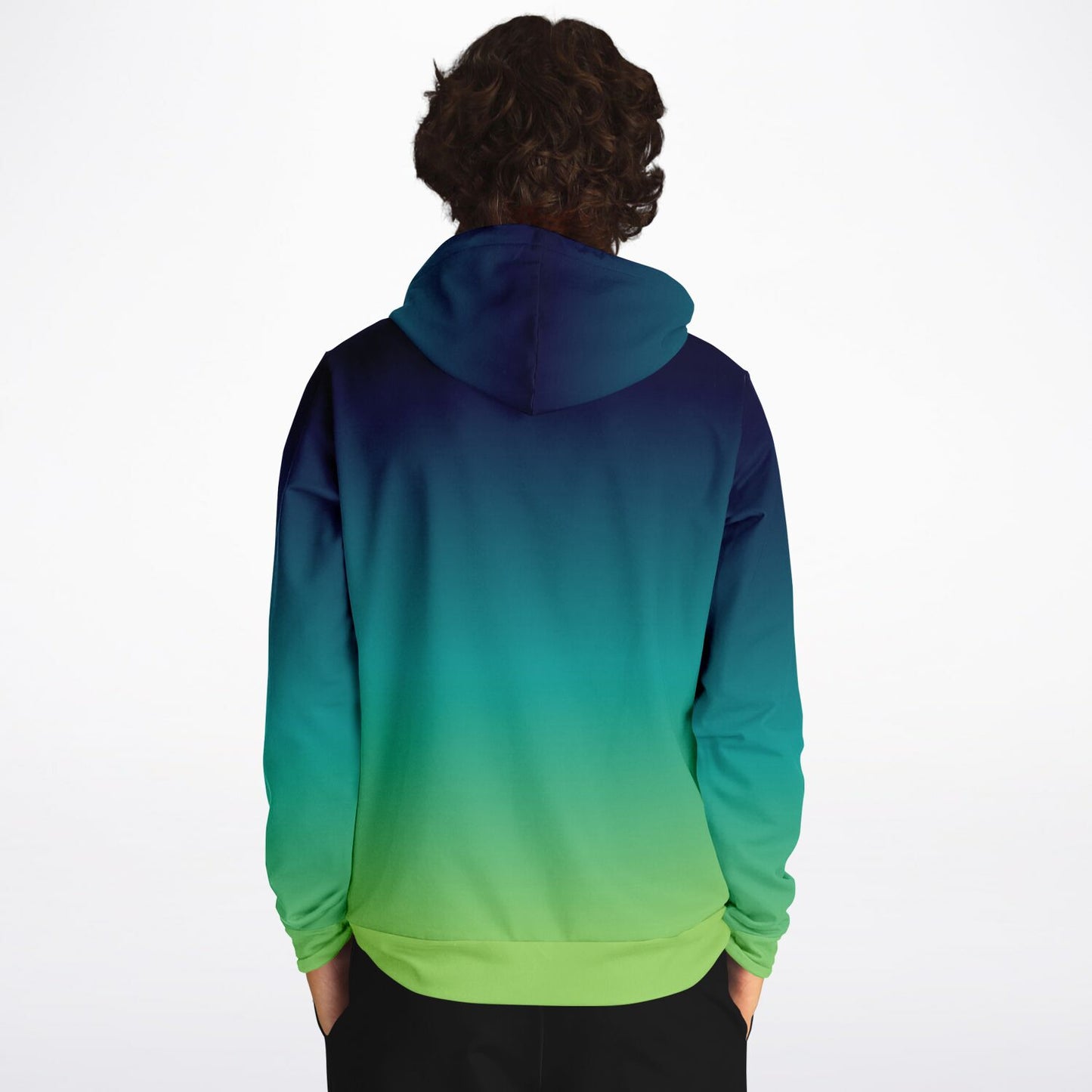 Blue and Green Ombre Hoodie, Tie Dye Gradient Pullover Men Women Adult Aesthetic Graphic Hooded Sweatshirt with Pockets Starcove Fashion