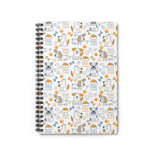 Dog Lover Journal Notebook, Cute Puppy Canine Bone Pattern Gifts Spiral Notebook Ruled Line Blank Sheet Cute Traveler's accessories Starcove Fashion