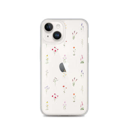 Clear Wildflowers Iphone 14 13 12 Pro Max Case, Transparent Cute Nature Flower Floral Print iPhone 11 Mini SE 2020 XS XR X 7 Plus 8 Cover Starcove Fashion