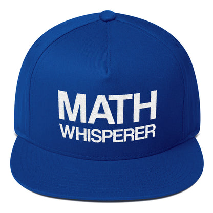 Math Whisperer Flat Bill Cap, Math Teacher Major Student Mathematician Tutor Embroidered Hat, Baseball Trucker Cap Dad, 90s Snapback, 5 five panel Starcove Fashion