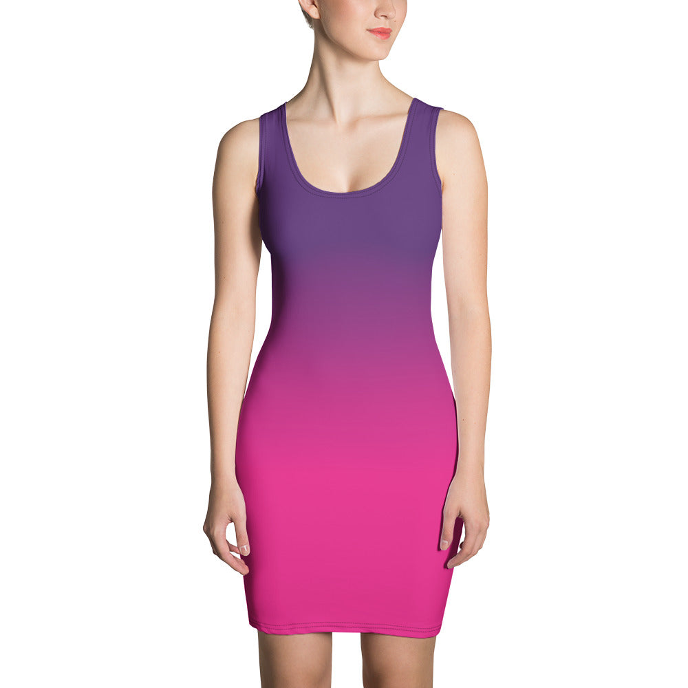 Ombre Pink and Purple Bodycon Dress, Summer Beach Dip Dye Gradient Evening Festival Sexy Pencil Mini Cocktail Dress Women Girls M Ombre Pink and Purple Bodycon Dress, Summer Beach Dip Dye Gradient Evening Festival Sexy Pencil Mini Cocktail Dress Women Girls M