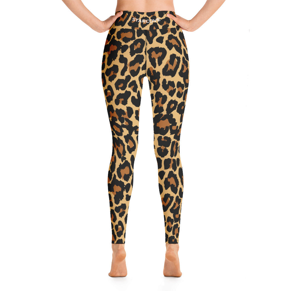 Leopard Print Leggings, Printed Sexy Animal Print Cheetah High Waist Workout Yoga Pants for Women Starcove Fashion