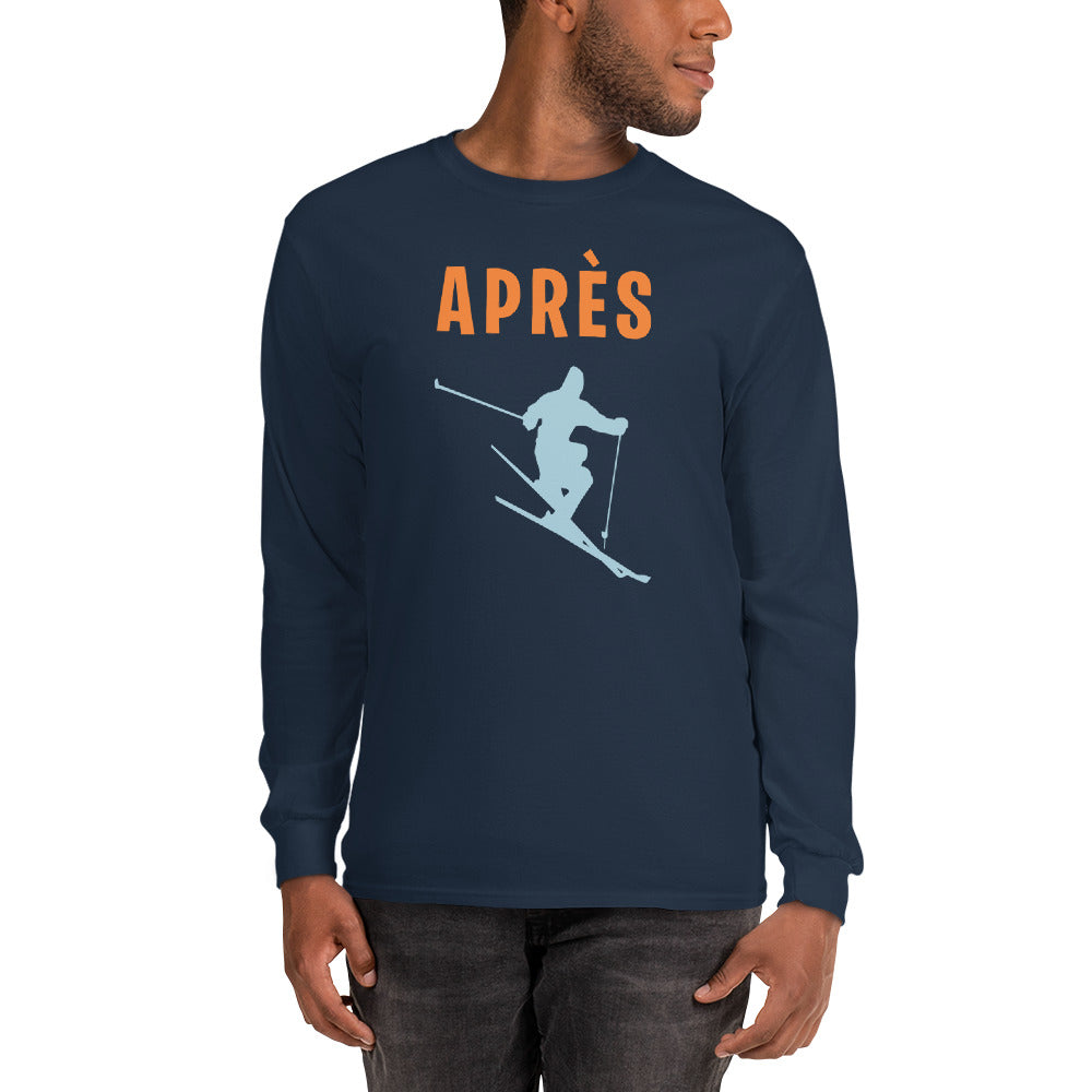 Apres ski Shirt, Winter Mountain Men Long Sleeve T-Shirt, Skiing Party Winter Sports Skier Tee Top Clothes Starcove Fashion