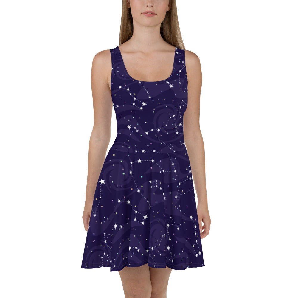 Starry Night Skater Dress, Blue Navy Galaxy Constellation Space Stars Cute Festival Party Tank Dresses Summer Alternative Clothing Celestial XL Starry Night Skater Dress, Blue Navy Galaxy Constellation Space Stars Cute Festival Party Tank Dresses Summer Alternative Clothing Celestial XL