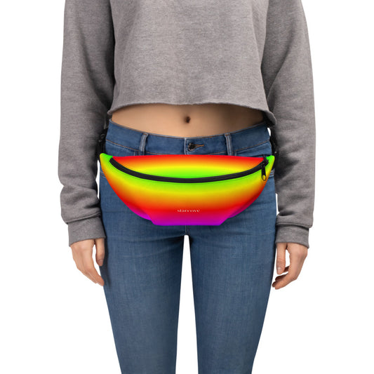 Neon Rainbow Fanny Pack, Tie Dye Printed Pride Waist Bum Bag, Colorful Festival EDM Belt Hip Shoulder Bag Starcove Fashion