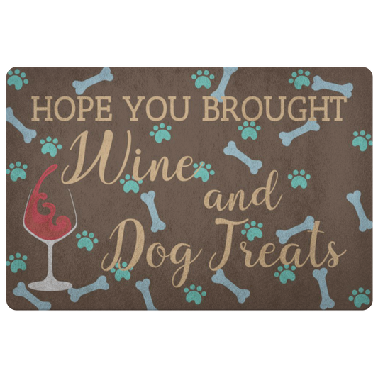 Hope You Brought Wine and Dog Treats Doormat, Funny Front Doormat, Humorous Saying Outdoor Floor, Front Door House Warming Gift Welcome Mat Starcove Fashion