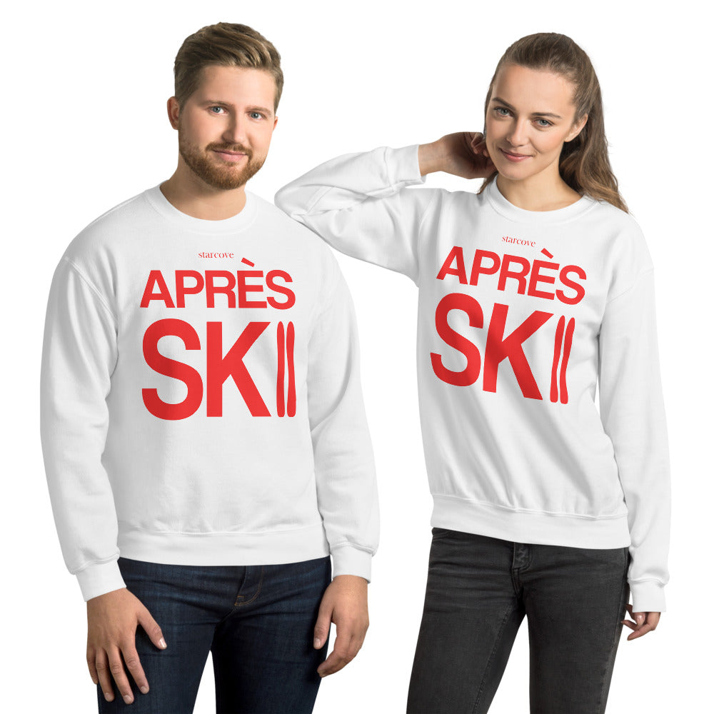 Apres Ski Sweatshirt Sweater, Vintage Winter Red Party Skiing Chalet Mountain Men Women's Long Sleeve Top Clothes Gift Starcove Fashion