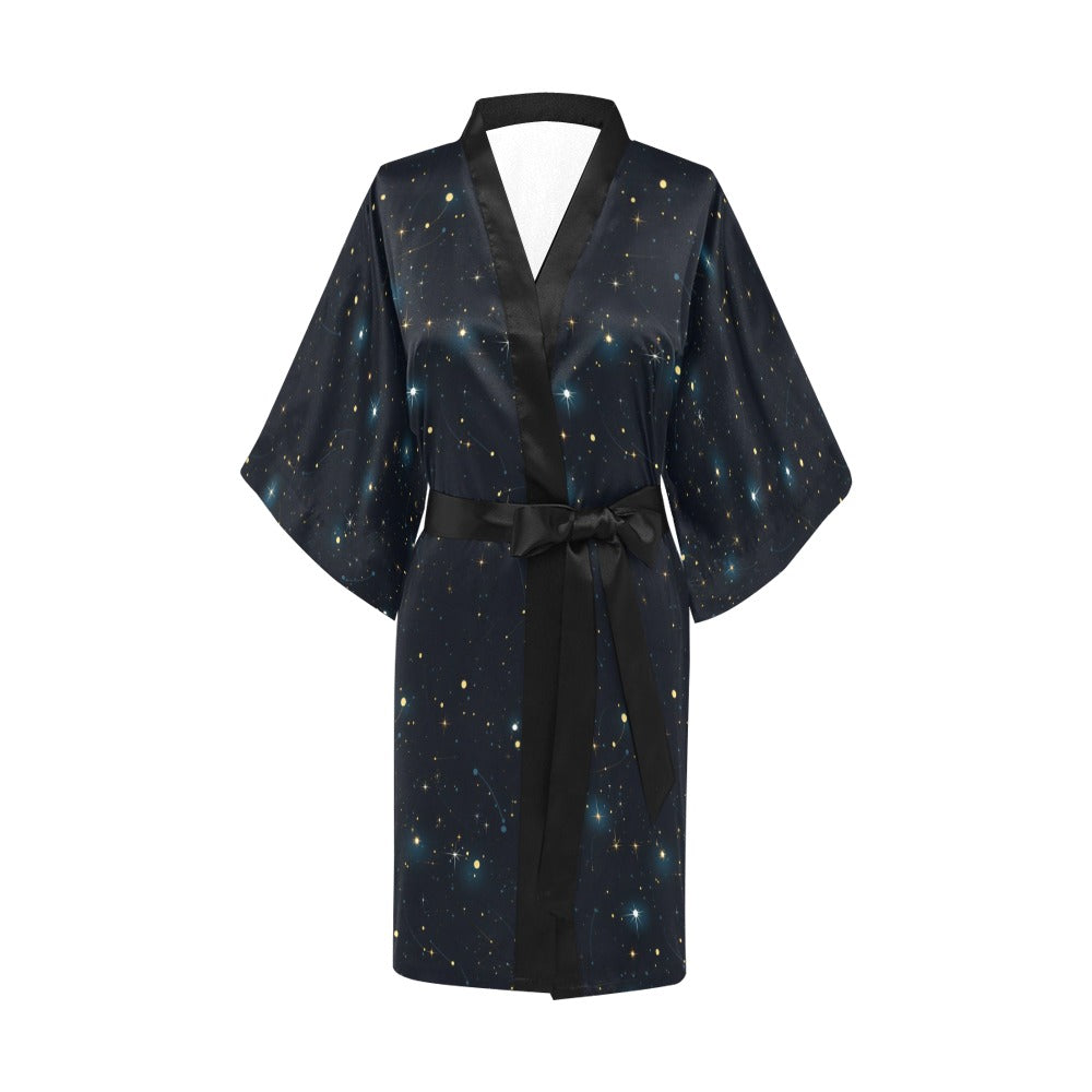 Celestial Robe Constellation Space Kimono Robe, Galaxy Celestial Universe Blue Stars ...
