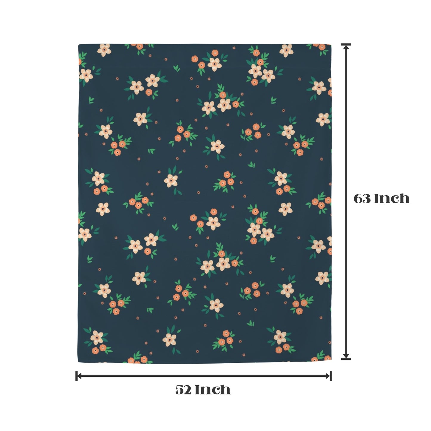 Floral Modern Window Curtain, Blue Green Flowers Kitchen Living Room Bedroom Bathroom Fabric Rod Pocket Decor Housewarming Home 63 Inch