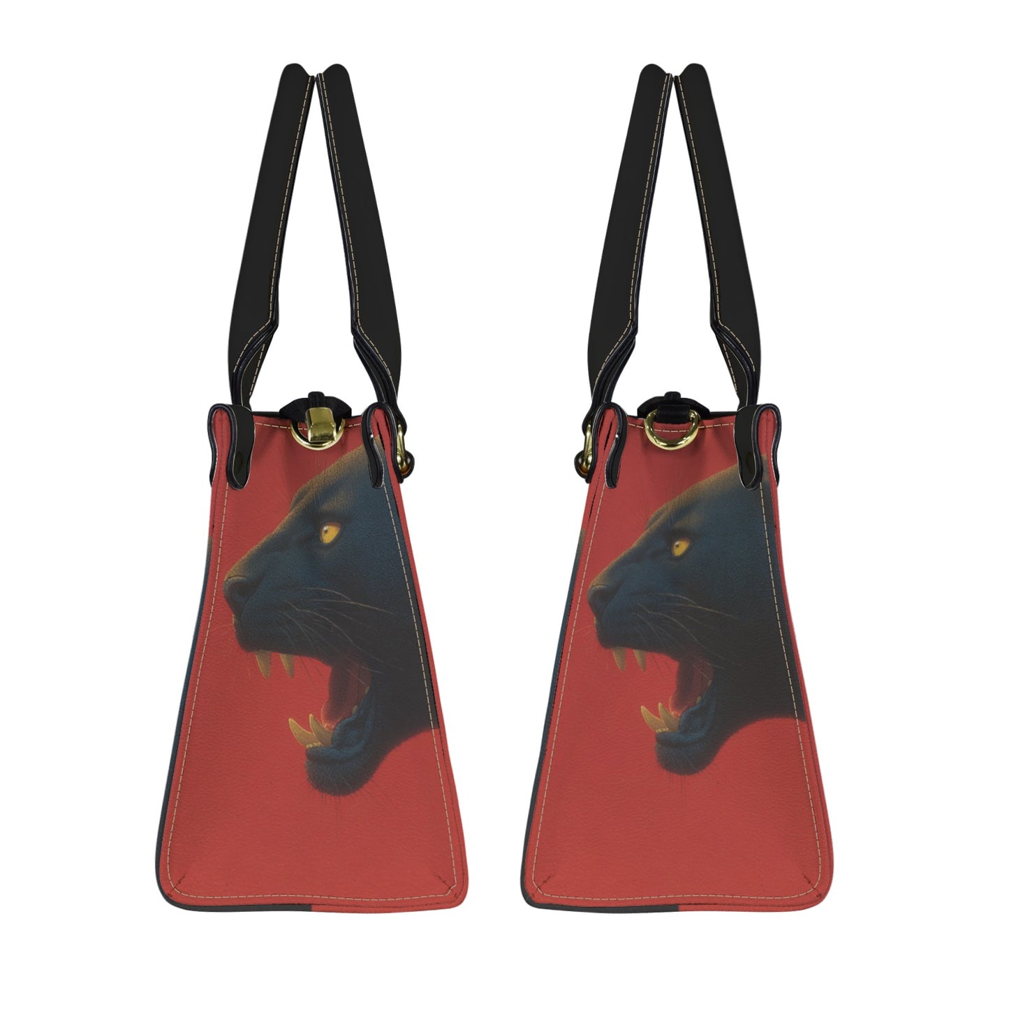 Black Panther Vegan Leather Crossbody Purse Women, Red Animal Small Handbag Shoulder Bag Ladies Zip Strap Designer Cross Body - Starcove Fashion