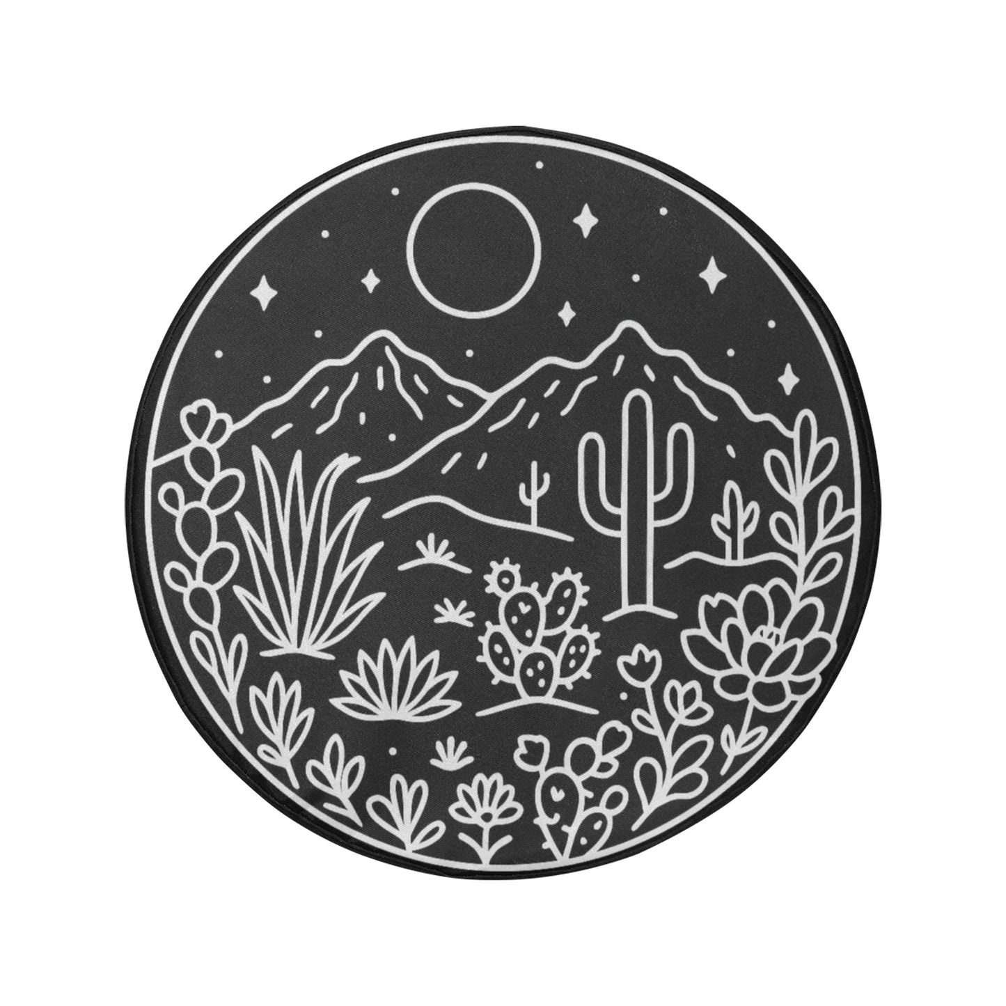 Desert Mountains Spare Tire Cover, Cactus Succulent Floral Moon Rear Extra Backup Camera Hole Wheel Unique RV Back Cars RV Trailer Campers