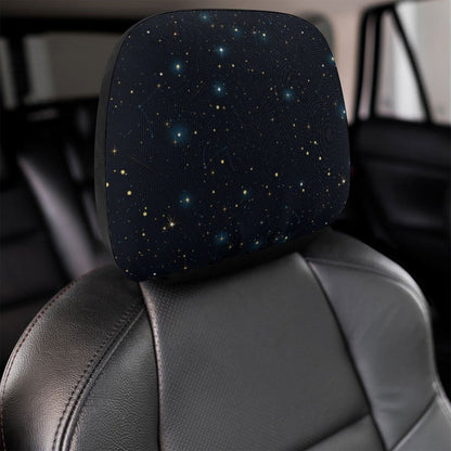 Constellation Car Seat Headrest Cover, Cosmic Galaxy Space Stars Truck Suv Van Vehicle Accessory Auto Decoration Protector New Car Gift