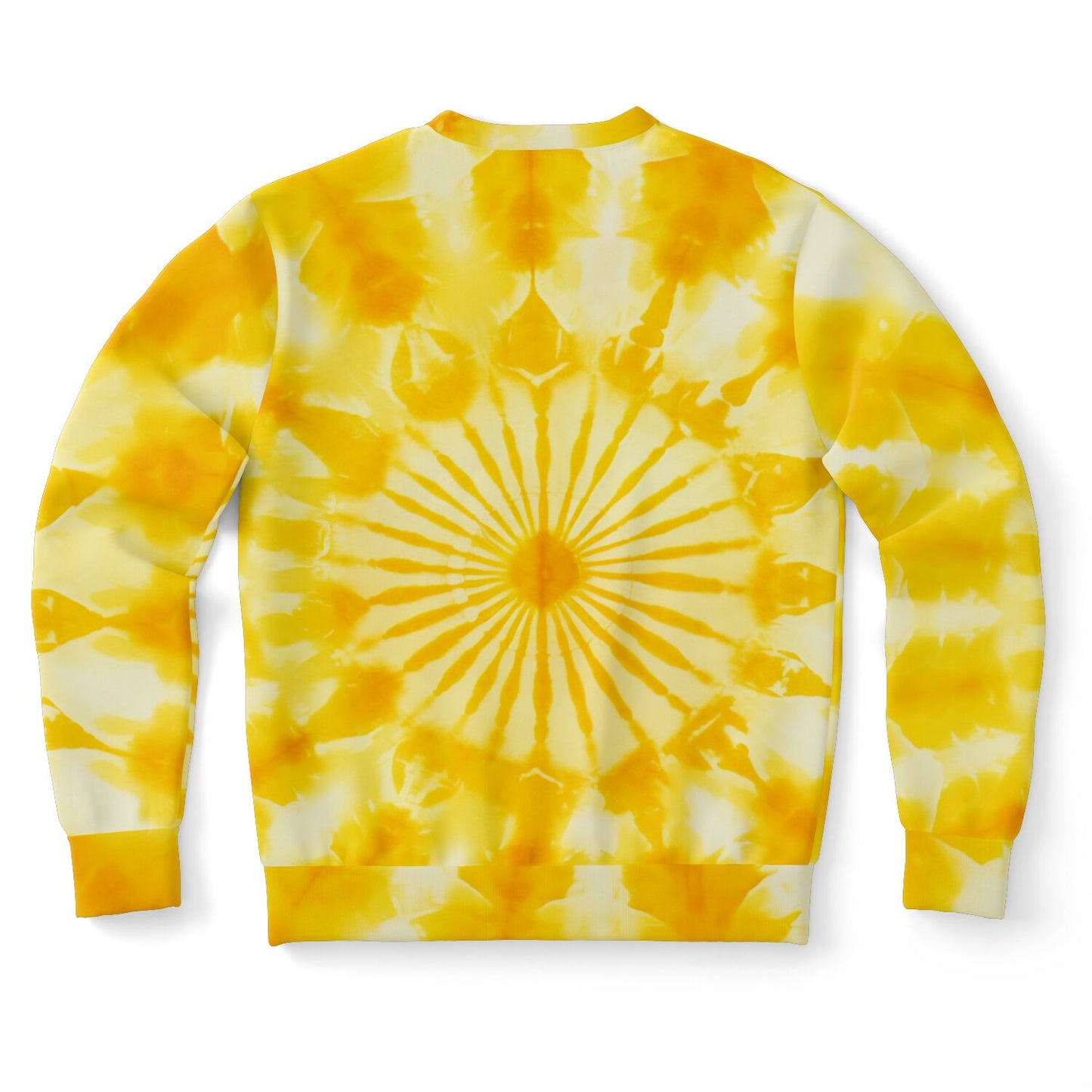 Yellow Tie Dye Sweatshirt, Graphic Crewneck Fleece Cotton Sweater Jumper Pullover Men Women Adult Aesthetic Designer Top