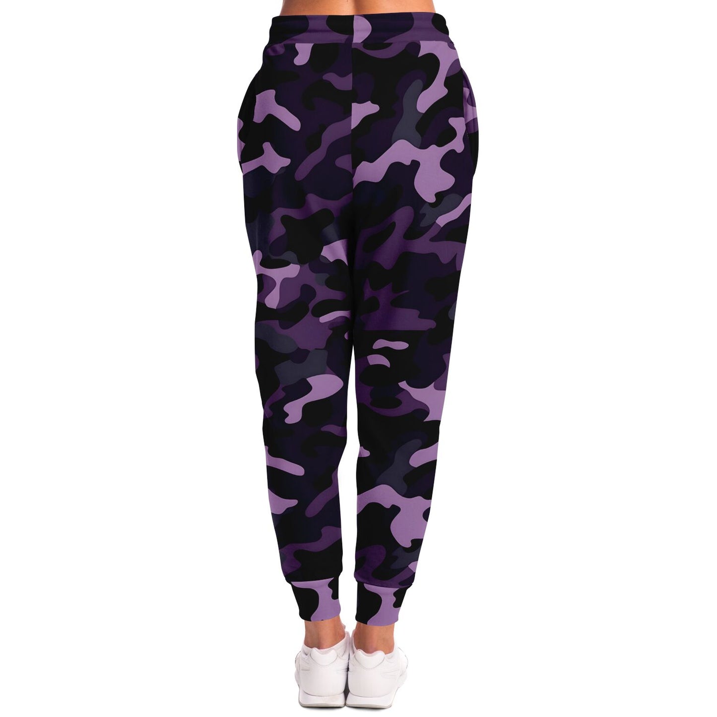 Black Purple Camo Joggers Sweatpants with Pockets, Camouflage Women Men Female Ladies Fleece Comfy Cotton Sweats Pants Loungewear Bottoms