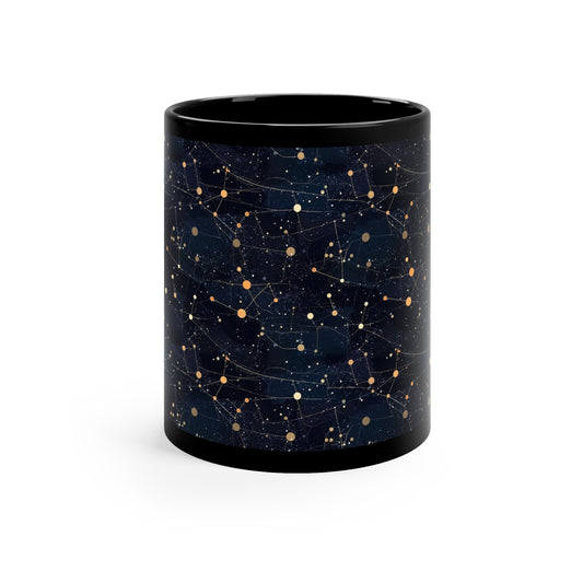 Constellation Coffee Mug, Black Universe Space Celestial Art Ceramic Cup Tea Hot Chocolate Unique Microwave Safe Novelty Cool Gift