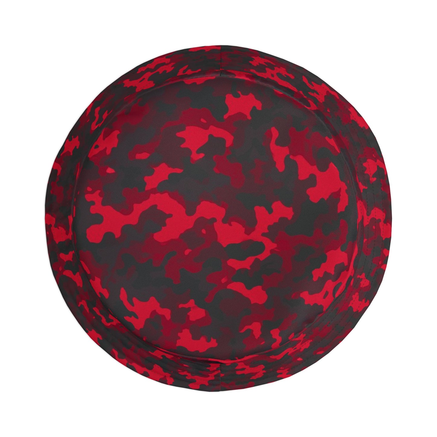 Red Camo Bucket Cap Hat, Black Camouflage Beach Women Men Kids Golf Summer Festival Cute Designer Sun Shade Ladies Small Large Guys