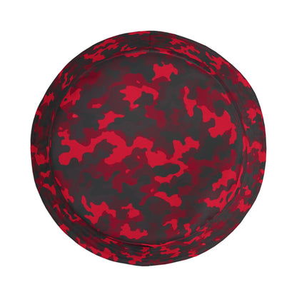 Red Camo Bucket Cap Hat, Black Camouflage Beach Women Men Kids Golf Summer Festival Cute Designer Sun Shade Ladies Small Large Guys