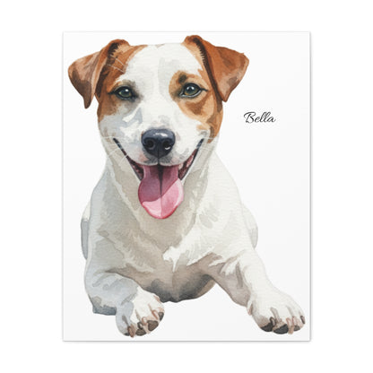 Custom Pet Portrait Canvas Gallery Wrap, Watercolor Painting Dog Cat Personalized Wall Art Print Artwork Small Large Hanging Vertical Poster