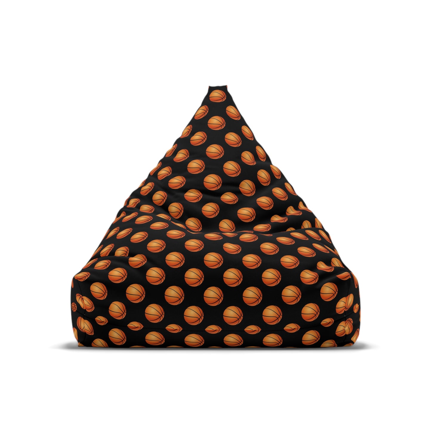 Basketball Bean Bag Chair Cover, Sports Black Washable Triangle Furniture Small Large Adult Children Kids Sofa Apartment Dorm Decor Unfilled