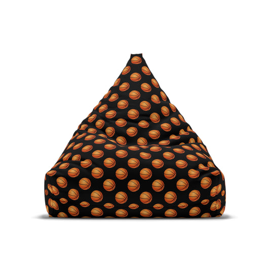 Basketball Bean Bag Chair Cover, Sports Black Washable Triangle Furniture Small Large Adult Children Kids Sofa Apartment Dorm Decor Unfilled