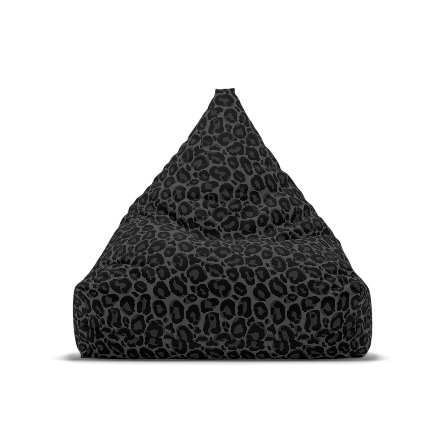 Black Leopard Bean Bag Chair Cover, Grey Animal Washable Triangle Small Large Adult Children Kids Sofa Apartment Dorm Decor Unfilled Sack