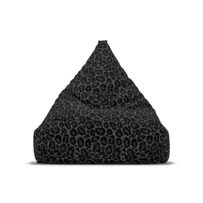 Black Leopard Bean Bag Chair Cover, Grey Animal Washable Triangle Small Large Adult Children Kids Sofa Apartment Dorm Decor Unfilled Sack