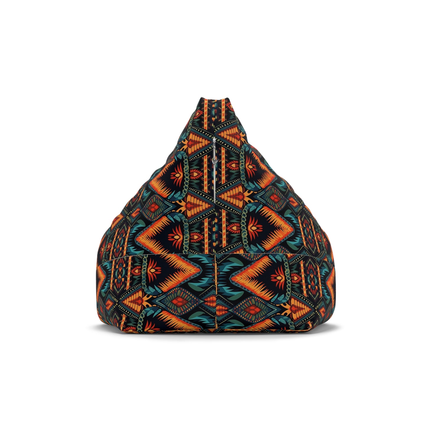 Boho Retro Bean Bag Chair Cover, Vintage Bohemian Washable Triangle Small Large Adult Children Kids Sofa Apartment Dorm Decor Unfilled Sack