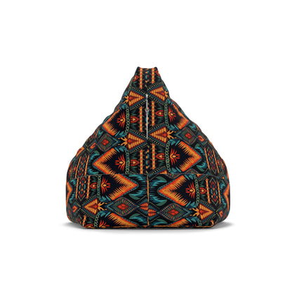 Boho Retro Bean Bag Chair Cover, Vintage Bohemian Washable Triangle Small Large Adult Children Kids Sofa Apartment Dorm Decor Unfilled Sack